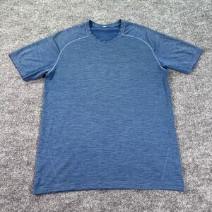 Lululemon Metal Vent Tech T Shirt Mens Medium Blue Short Sleeve Active Tee Gym